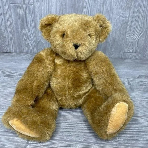 15“ Vermont teddy bear with clothes light brown needs repair arm is off - Picture 11 of 13